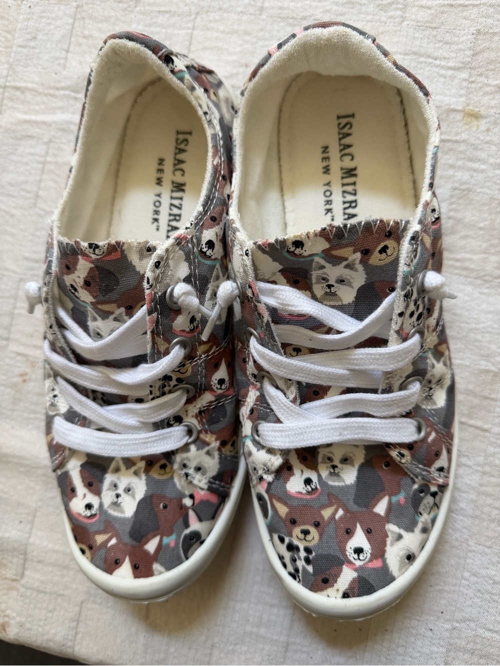 Isaac Mizrahi Ladies' Dog Print Canvas Sneakers - Multi
